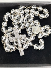 Load image into Gallery viewer, Art Deco Rosary, Solid Silver Cross, Links and Chain, Hand Made, Rock Crystal Beads, Circa 1925