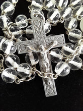 Load image into Gallery viewer, Art Deco Rosary, Solid Silver Cross, Links and Chain, Hand Made, Rock Crystal Beads, Circa 1925