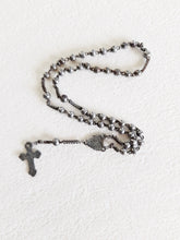Load image into Gallery viewer, Antique Nun&#39;s Rosary, Steel Beads, Chain, Link Medal and Cross, Rare 4 Decade Rosary, Paternoster Rosary, Prayer For The Dead Circa 1850