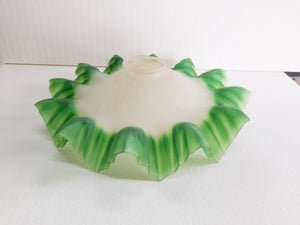 Antique French Shade, Opalescent Glass With Scalloped Edge, Hand Made and Complete With Original Fittings, Circa 1930