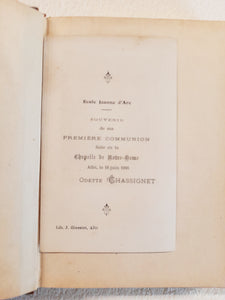 SOLD Joan of Arc Prayer Book With Copper Engraving, Maison Alfred Mame et Fils, Tours, France, Commissioned by Rene Francois, Archbishop of Tours