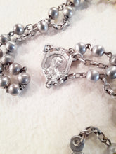 Load image into Gallery viewer, SOLD Antique Silver Rosary, With Silver Beads And Silver Cross, Made in Lourdes France, Late 19th Century, Perfect Condition 35 cm in Length