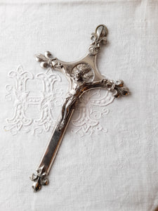 Chapel Cross French, Nickel Plated Spelter 18 x 11 Centimetres Circa 1890