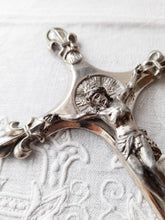 Load image into Gallery viewer, Chapel Cross French, Nickel Plated Spelter 18 x 11 Centimetres Circa 1890