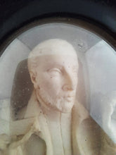 Load image into Gallery viewer, Antique Carving Depicting Saint John Francis Regis, Napoleon III Oval Oak Frame, With Original Glass Dome, Circa 1850