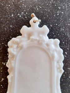 Holy Water Font, Stoup, French Porcelain by Henri Ardent & Co Limoges, Circa 1860, Rare Piece in Excellent Condition