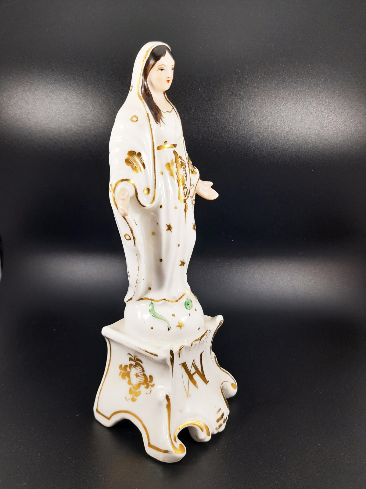 Antigua estatua de la Virgen María, Porcelaine de Paris, 21,4 cm, c. 1870