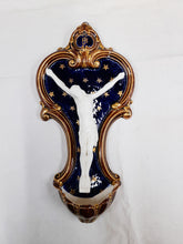 Load image into Gallery viewer, Holy Water Font by Sarreguemines France, Very Rare Perfect Example, Circa 1930, 37 x 19cm