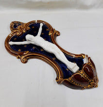 Load image into Gallery viewer, Holy Water Font by Sarreguemines France, Very Rare Perfect Example, Circa 1930, 37 x 19cm