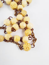 Load image into Gallery viewer, Antique Bone Rosary, Bronze Chain and Link Medal, With Two Pilgrimage Medals