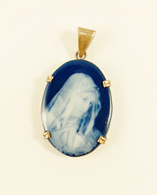 Load image into Gallery viewer, Our Lady Of Perpetual Sorrow Pendant by Marcel Chaufriasse, Very Rare, 3x2x0.4 cm, Gold Plated Silver Frame, Beautiful Condition