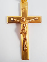 Load image into Gallery viewer, Antique Cross Pendant – 22ct Rolled Gold French FIX, c.1930, 4.2x2.5cm, 3.8g, Perfect Condition – Art Deco Religious Jewelry