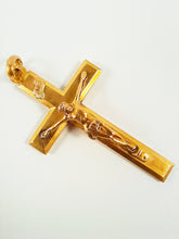 Load image into Gallery viewer, Antique Cross Pendant – 22ct Rolled Gold French FIX, c.1930, 4.2x2.5cm, 3.8g, Perfect Condition – Art Deco Religious Jewelry