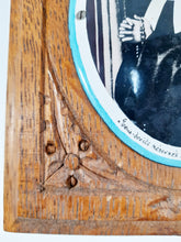 Load image into Gallery viewer, St Bernadette of Lourdes, Enamel Plaque Set Onto Carved Oak Base, Late 19th Century, 15 x 18 x 2 cm, Lovely Condition