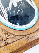 Load image into Gallery viewer, St Bernadette of Lourdes, Enamel Plaque Set Onto Carved Oak Base, Late 19th Century, 15 x 18 x 2 cm, Lovely Condition