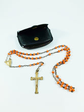 Load image into Gallery viewer, Antique Coral Rosary, French, Made By Adolphe Penin, Hallmarked, Vermeil Cross Medals and Chain, 32 cm Lady's or Child's
