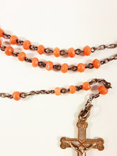 Load image into Gallery viewer, Antique Coral Rosary, French, Made By Adolphe Penin, Hallmarked, Vermeil Cross Medals and Chain, 32 cm Lady's or Child's