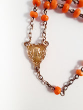 Load image into Gallery viewer, Antique Coral Rosary, French, Made By Adolphe Penin, Hallmarked, Vermeil Cross Medals and Chain, 32 cm Lady's or Child's