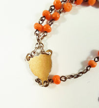 Load image into Gallery viewer, Antique Coral Rosary, French, Made By Adolphe Penin, Hallmarked, Vermeil Cross Medals and Chain, 32 cm Lady's or Child's
