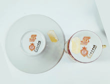 Load image into Gallery viewer, SOLD Lourdes Souvenir Coffee Cups by Fontanille et Marraud of Limoges France, Perfect Condition, Circa 1943