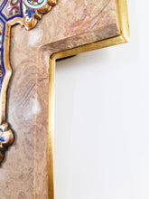 Load image into Gallery viewer, Holy Water Font, Limoges Enamel On Bronze, by Emile Bouasse, Solid Bronze Back, Marble Base circa 1870