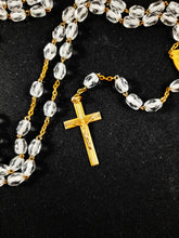 Load image into Gallery viewer, Art Deco Rosary, 22k Rolled Gold Cross, Links and Chain, Hand Cut, Rock Crystal Beads, Hallmarked, Circa 1925