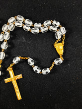 Load image into Gallery viewer, Art Deco Rosary, 22k Rolled Gold Cross, Links and Chain, Hand Cut, Rock Crystal Beads, Hallmarked, Circa 1925