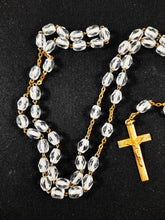 Load image into Gallery viewer, Art Deco Rosary, 22k Rolled Gold Cross, Links and Chain, Hand Cut, Rock Crystal Beads, Hallmarked, Circa 1925