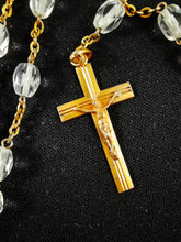 Load image into Gallery viewer, Art Deco Rosary, 22k Rolled Gold Cross, Links and Chain, Hand Cut, Rock Crystal Beads, Hallmarked, Circa 1925
