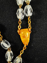 Load image into Gallery viewer, Art Deco Rosary, 22k Rolled Gold Cross, Links and Chain, Hand Cut, Rock Crystal Beads, Hallmarked, Circa 1925