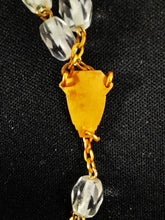 Load image into Gallery viewer, Art Deco Rosary, 22k Rolled Gold Cross, Links and Chain, Hand Cut, Rock Crystal Beads, Hallmarked, Circa 1925