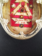 Load image into Gallery viewer, Silver Passion Reliquary of the Column of Flagellation of Jesus Christ Plus 5 Important Relics Circa 1800. Intact wax seal