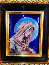 Load image into Gallery viewer, Limoges Enamel Of The Virgin Mary, by Pierre Bonnet Master Enameller Of France, French Religious Enamel From Limoges France circa 1930