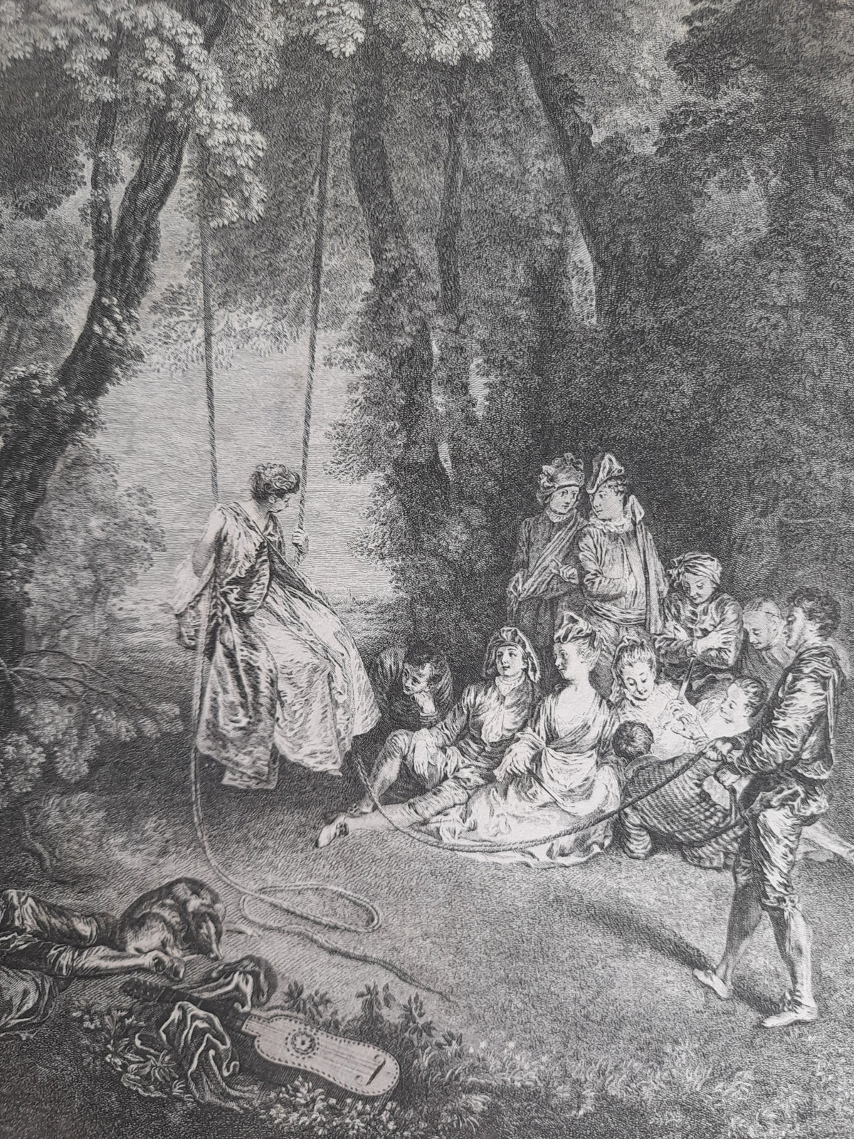 4 stampe d'arte Le Bon Marché su Lancret, Corot, Millet e Watteau, 33 × 28 cm