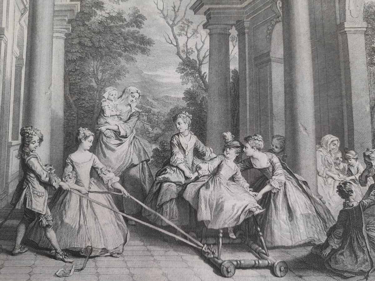 4 stampe d'arte Le Bon Marché su Lancret, Corot, Millet e Watteau, 33 × 28 cm
