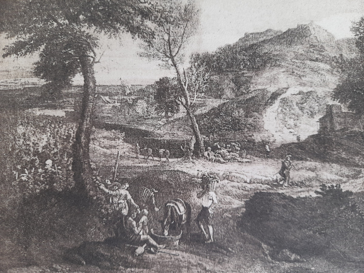 4 stampe d'arte Le Bon Marché su Lancret, Corot, Millet e Watteau, 33 × 28 cm