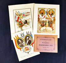 Load image into Gallery viewer, Souvenir Card Set from Le Bon Marche - Visits By Tsar Nicholas II in 1901 and 1902, King of Spain 1913 and Funeral of King Edward VII