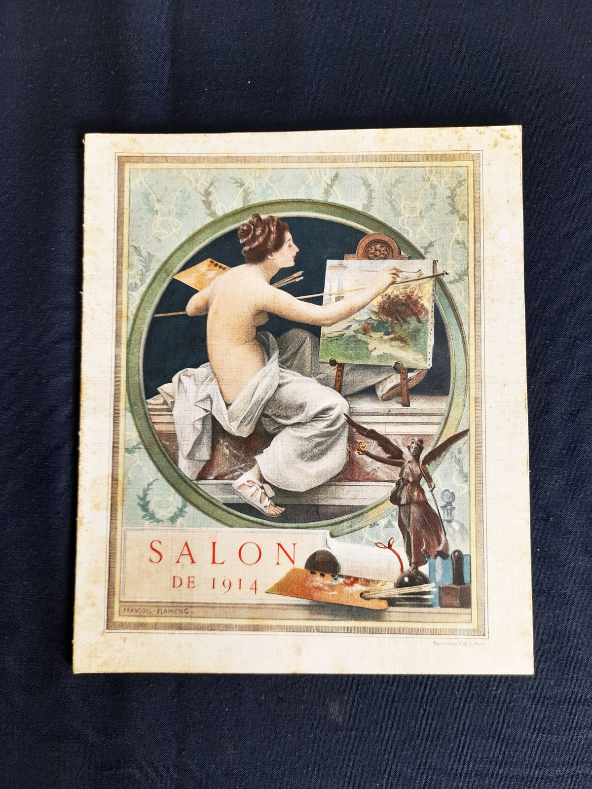 Catalogo del visitatore del Salon des Artistes Français del 1914, Le Bon Marché, rilegato in tela