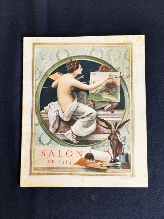1914 Salon des Artistes Français Visitor’s Catalogue, Le Bon Marché, Linen Bound