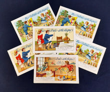 Load image into Gallery viewer, French promotional chromolithograph postcard titled "Mes Débuts artistiques" 6 Booklets in Excellent Condition, Very Rare