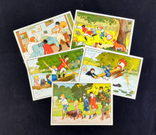 Load image into Gallery viewer, The Hunt - Complete Set of 6 Cards Designed and signed by Walter Thor Circa 1900
