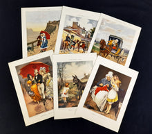 Laden Sie das Bild in den Galerie-Viewer, Au Bon Marche Publicity Cards - Set of 6 Chromolithographs of 19th Century Art- Excellent Condition