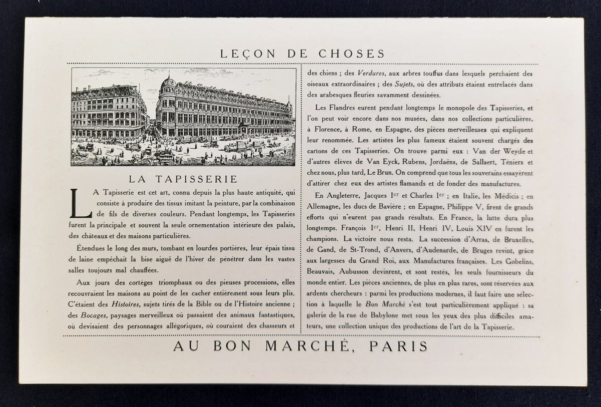 8张 Au Bon Marché 百货公司宣传卡，Dubillon 系列，约1900年