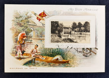 Laden Sie das Bild in den Galerie-Viewer, Au Bon Marche Publicity Cards - Complete Set of 6 Chromolithographs - Around Paris