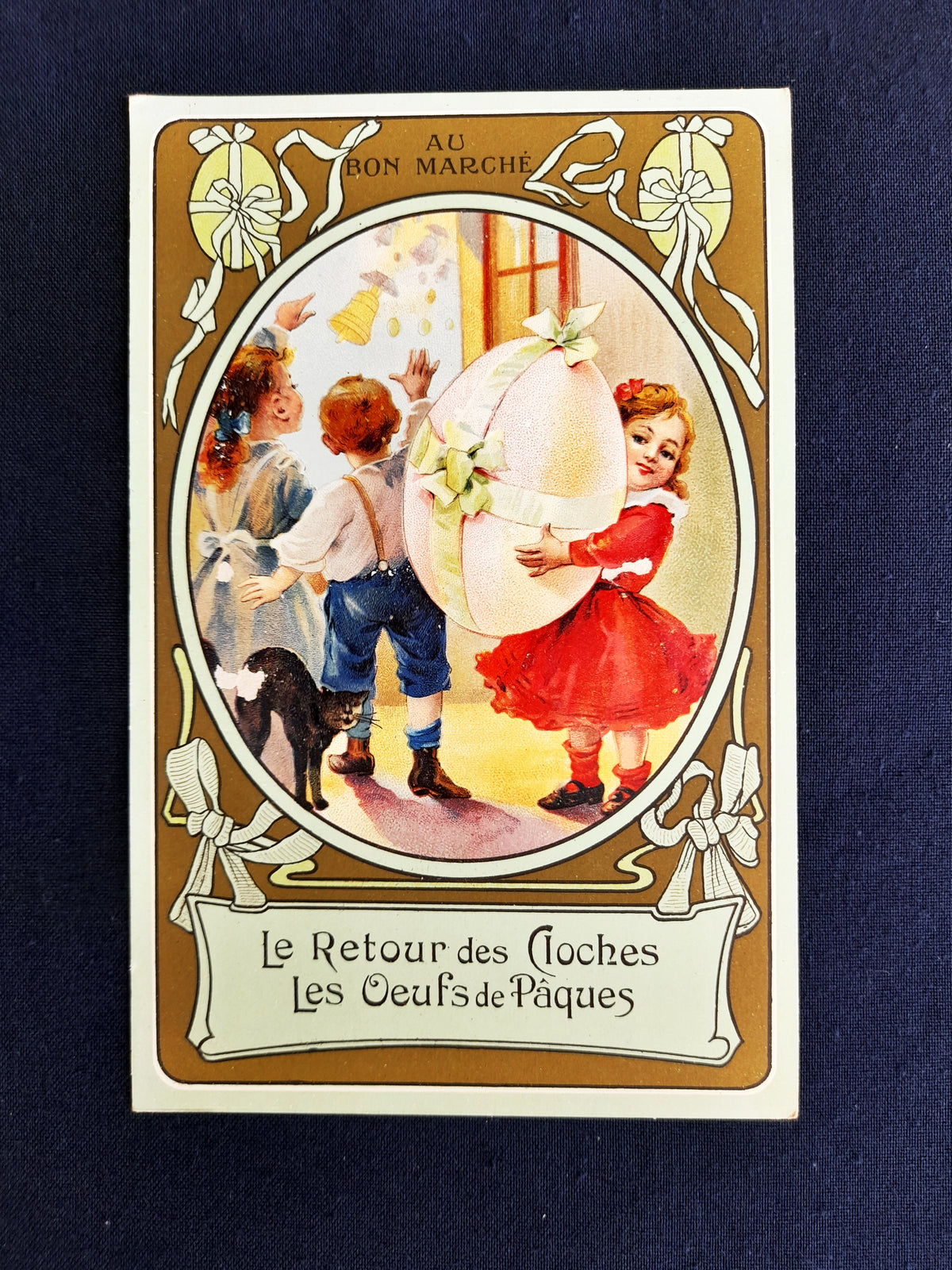 6 cartoline pubblicitarie francesi Au Bon Marché, collezione Dubillon, c. 1900