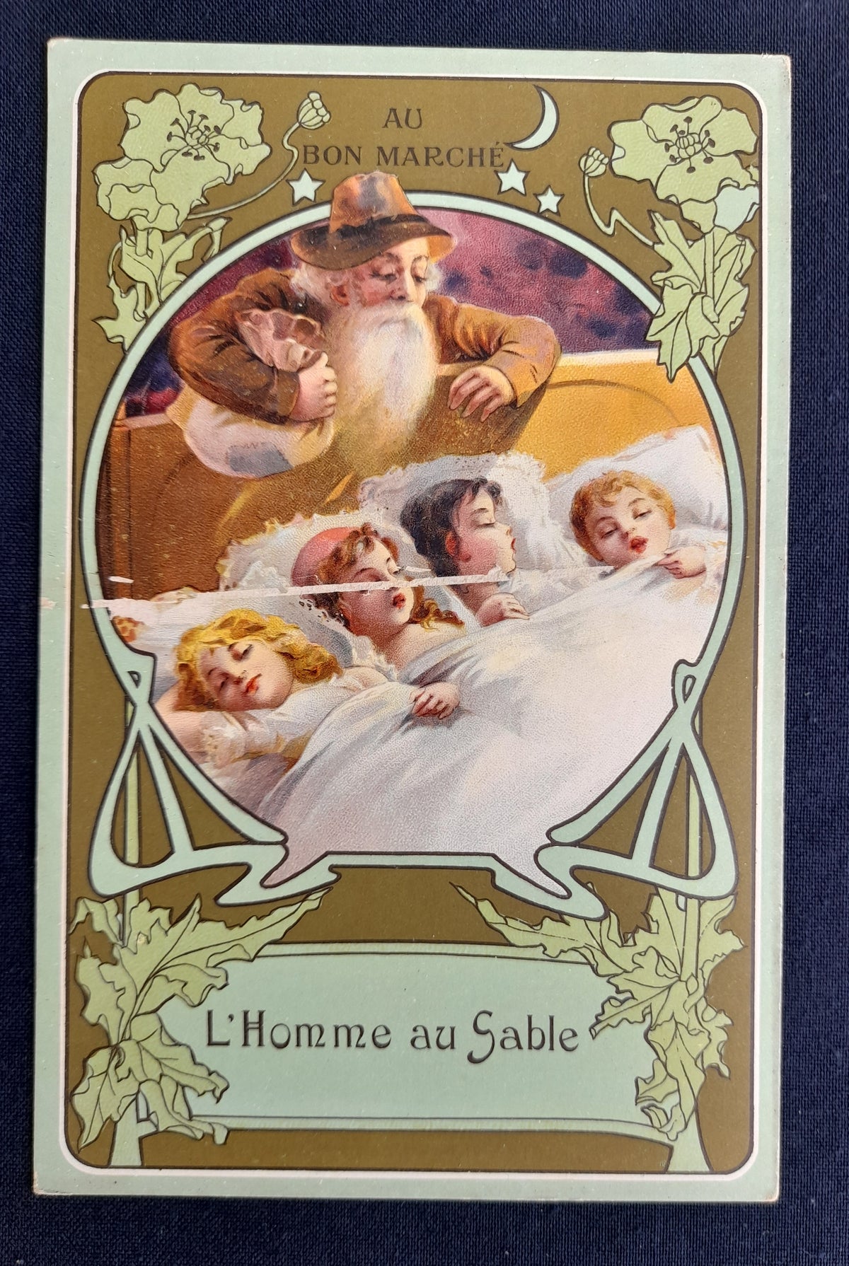 6 cartoline pubblicitarie francesi Au Bon Marché, collezione Dubillon, c. 1900