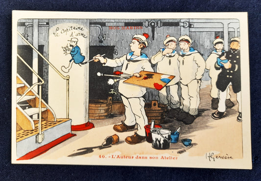 Au Bon Marché Set di cartoline intitolato 'Our Navy' di Henri Gervèse - 12 cartoline tutte inutilizzate