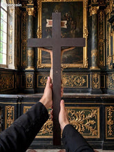Charger l'image dans la galerie, Stunning Church Cross with Hand Carved and Hand Painted Corpus Christi. 77x31 cm in Excellent Condition Circa 1860