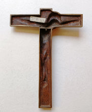 Load image into Gallery viewer, SOLD Art Deco Bronze Wall Crucifix By J. HARTMANN German Sculptor 1920s, Solid Bronze Corpus Christi And Cross 19x14 Centimetres