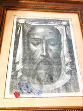 Load image into Gallery viewer, Veronica's Veil Reliquary, Official Vatican Catholic Relic on Linen With Spanish Wax Seal, Circa 1870, Excellent Condition. Original